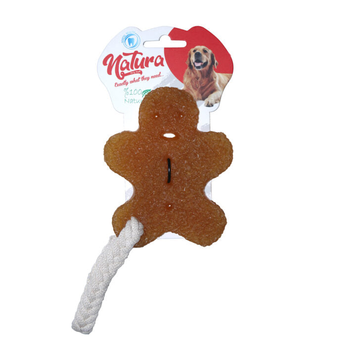 Natura Rubber Cookie Man Dog Chew Toy