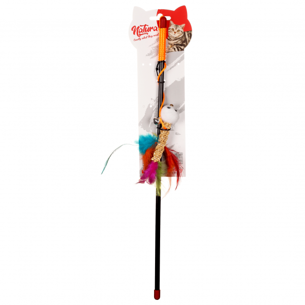 Natura Dental Feathered Bird Cat Toy Rod