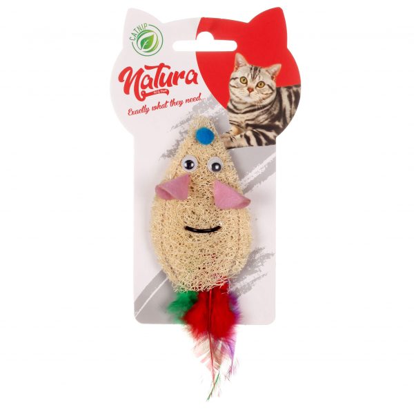 Natura Natural Feathered Sponge Mouse Cat Toy
